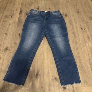 Royalty For Me High Rise Straight Leg Dark Wash Cropped Women’s Jeans Size 12